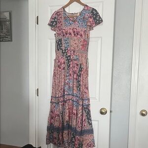 Matilda Jane Pink and Blue Floral Patchwork Maxi Dress
